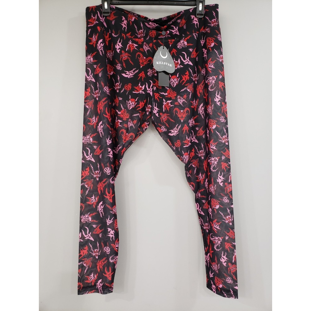 NEW 4XL Killstar DEVILISH DEVIL MESH SEE THROUGH LEGGINGS PANTS GOTHIC OCCULT